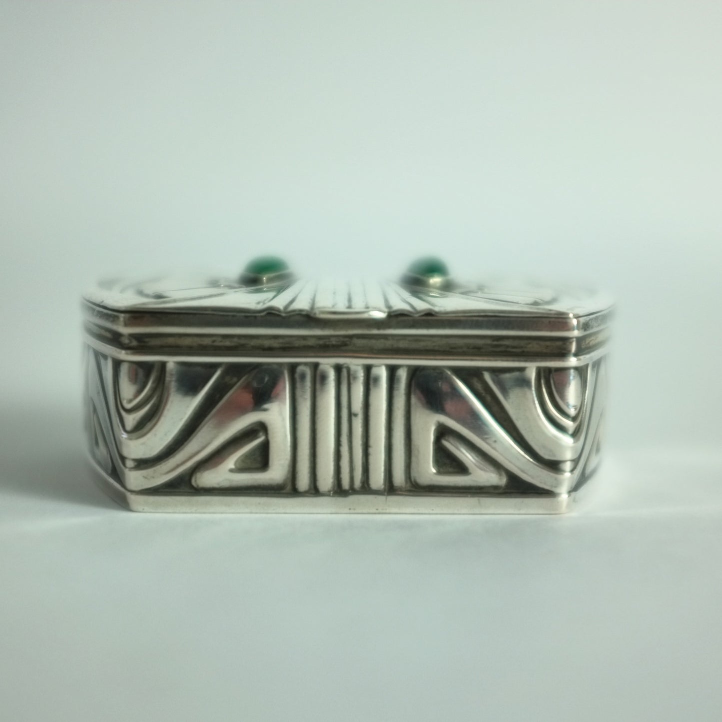 Parcel gilt Jugendstil pill box by Patriz Huber, Germany. c.1900.