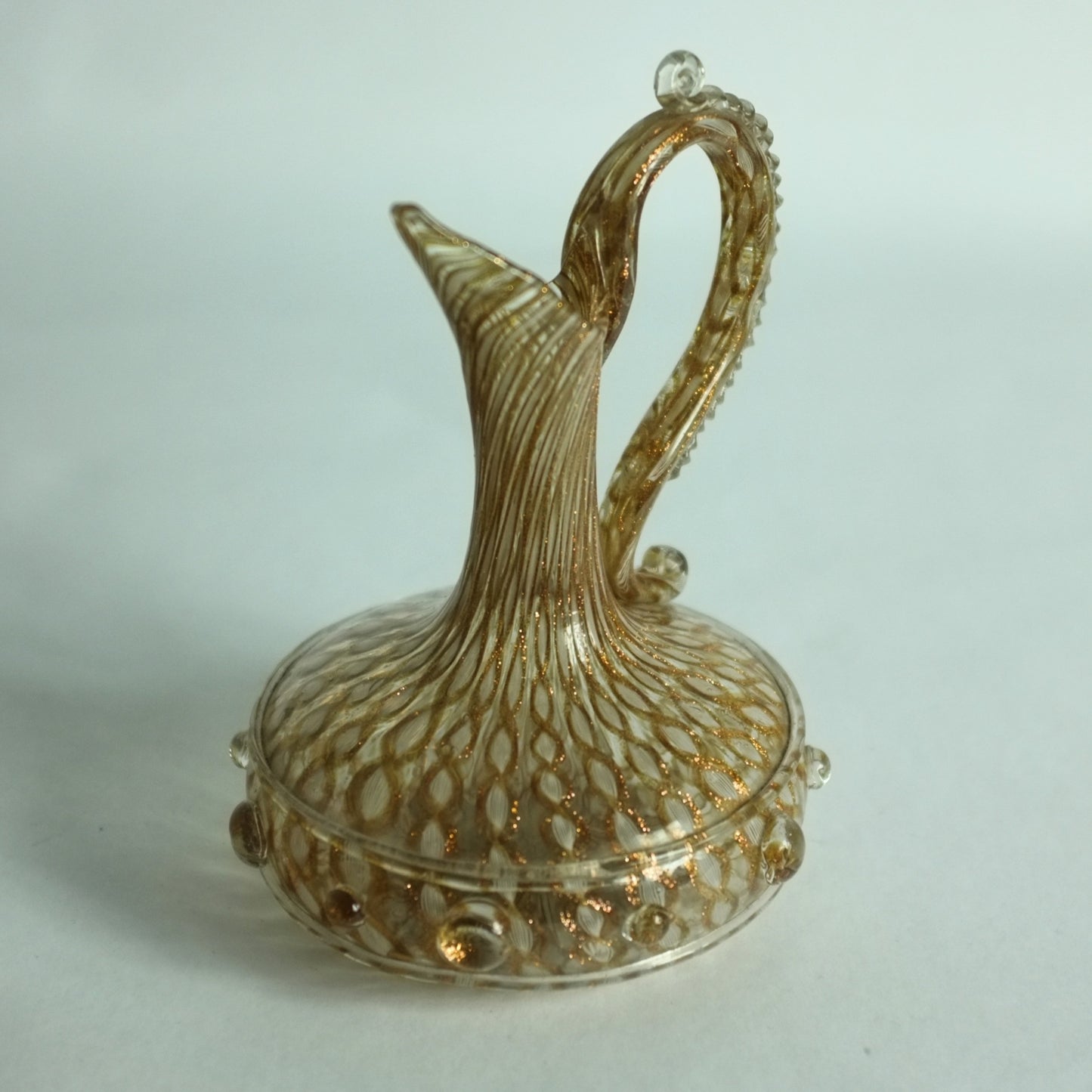 Small 19th century glass ewer attributed to Salviati and Co, Venice, Italy.