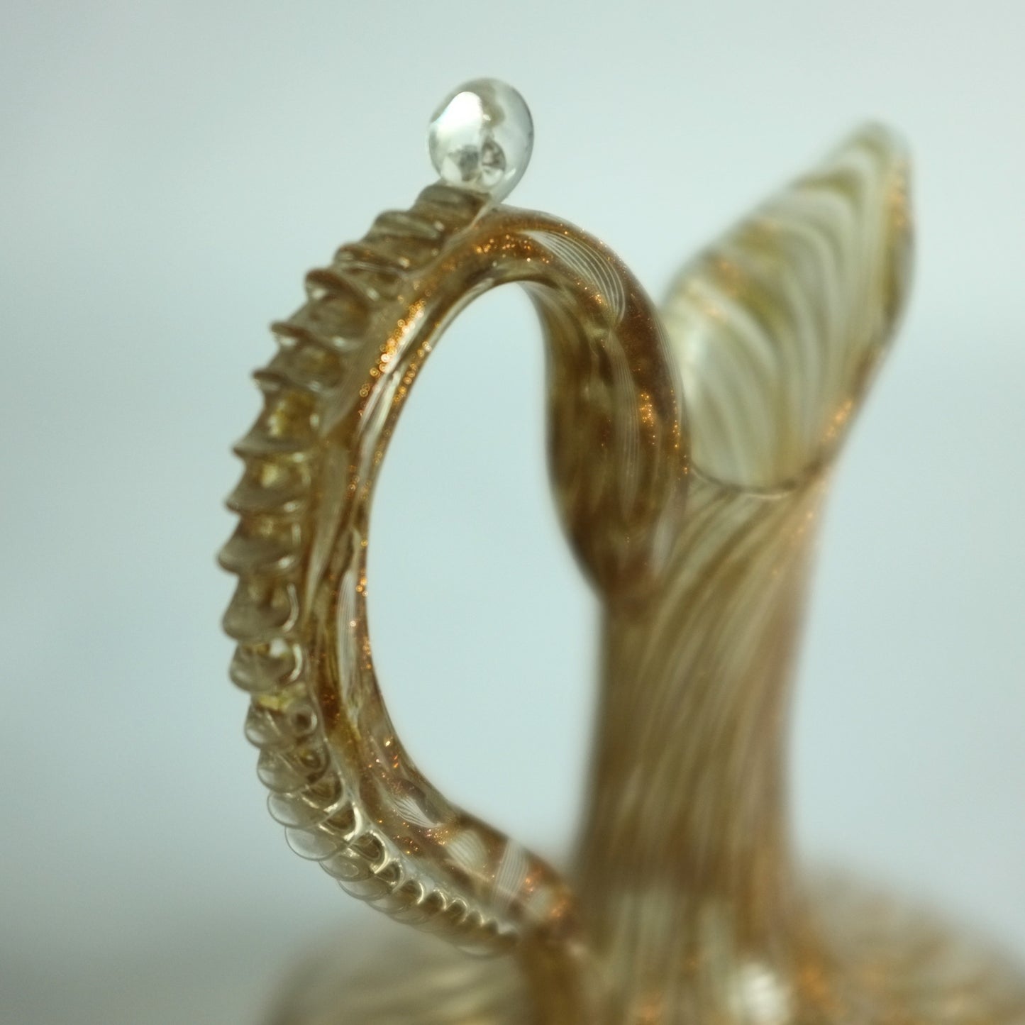 Small 19th century glass ewer attributed to Salviati and Co, Venice, Italy.