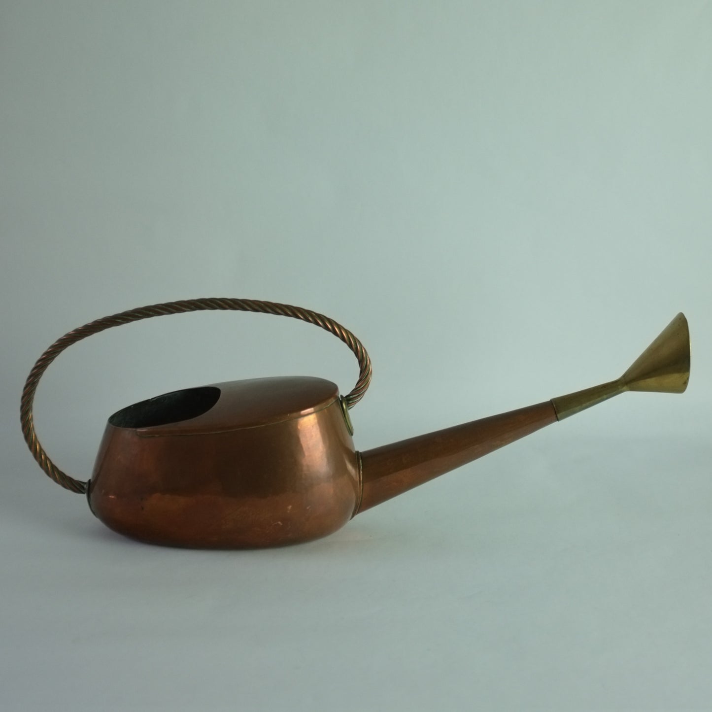 Copper and brass watering can by Carl Aubock, Wien, Austria. 1940s/50s.