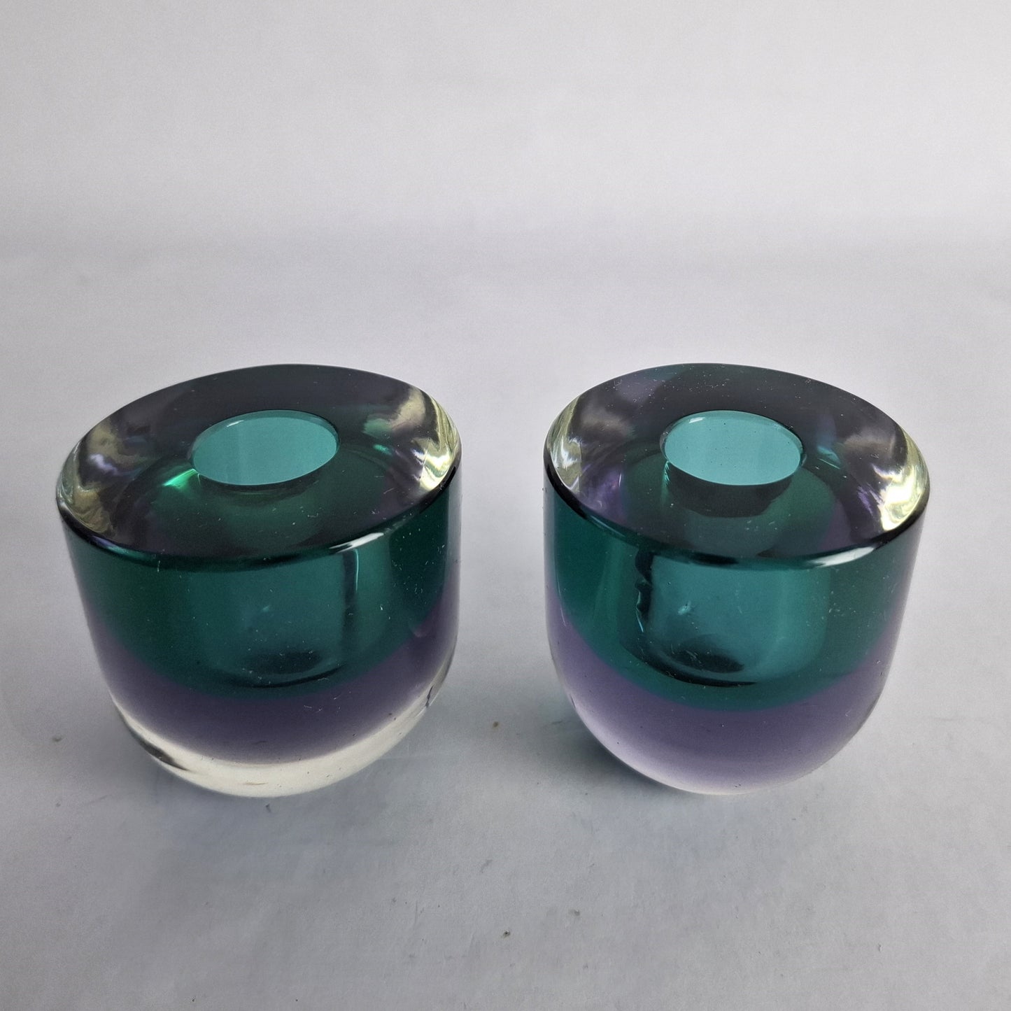 Candlesticks by Flavio Poli for Seguso Vetri D'Arte, Murano, Italy. 1950s.