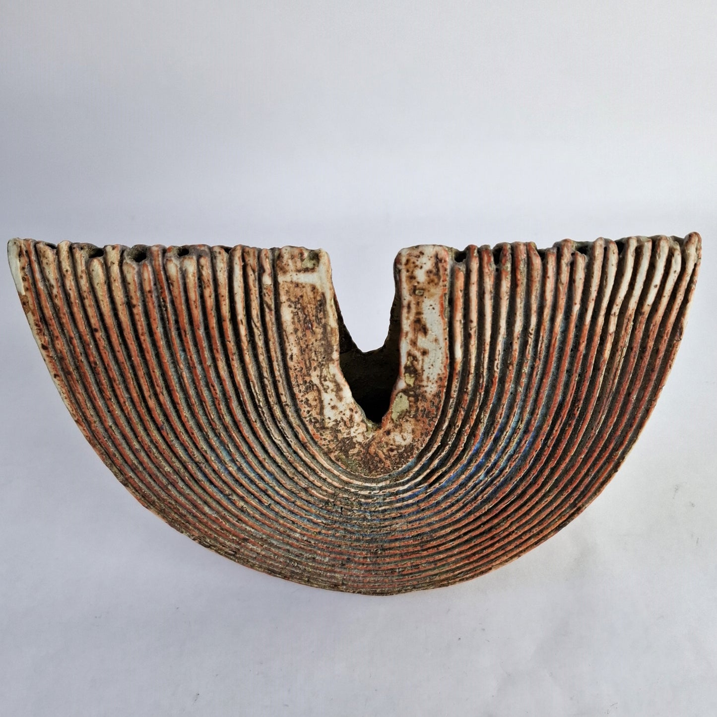 Slice form vase by Alan Wallwork, own studio. England. 2000s.