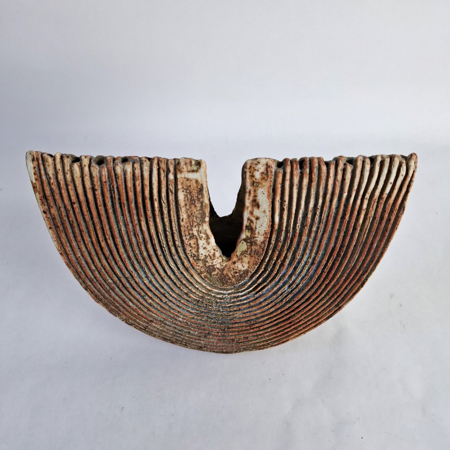 Slice form vase by Alan Wallwork, own studio. England. 2000s.