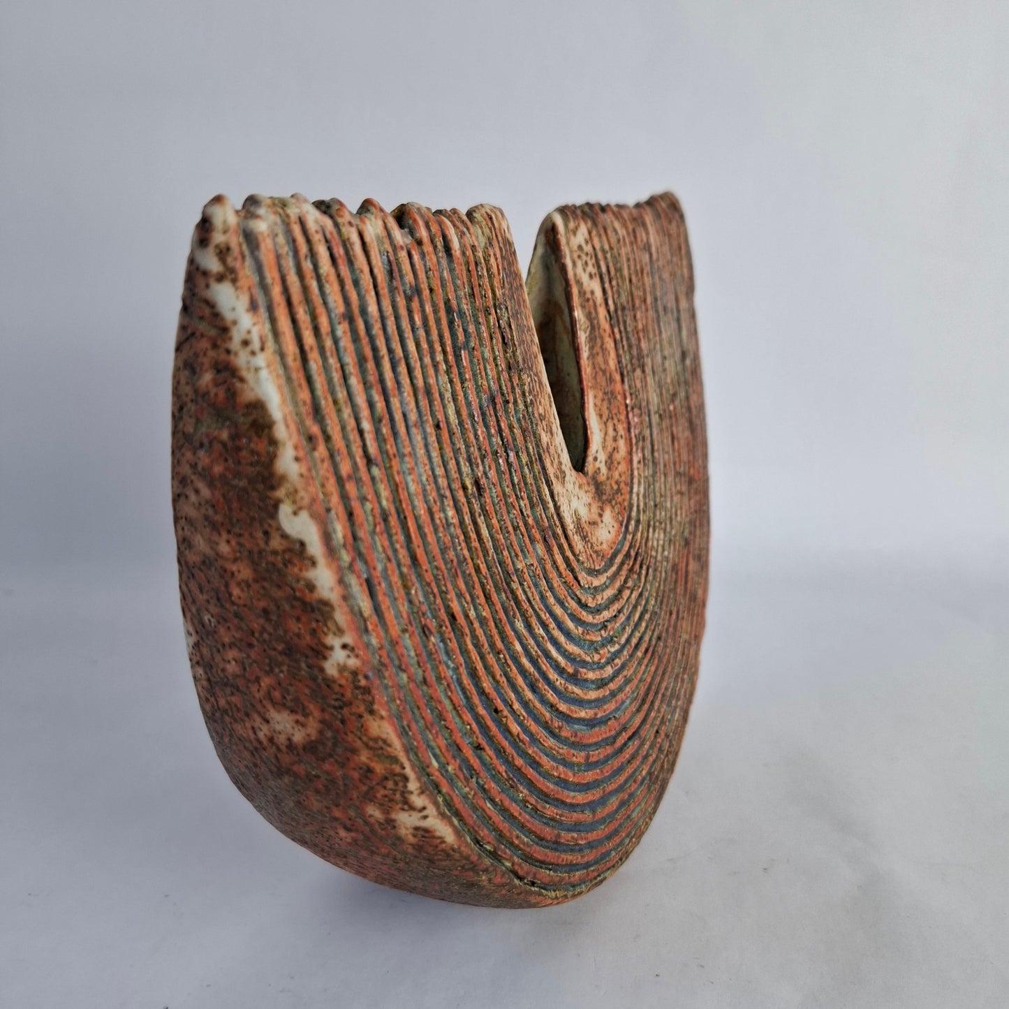 Slice form vase by Alan Wallwork, own studio. England. 2000s.