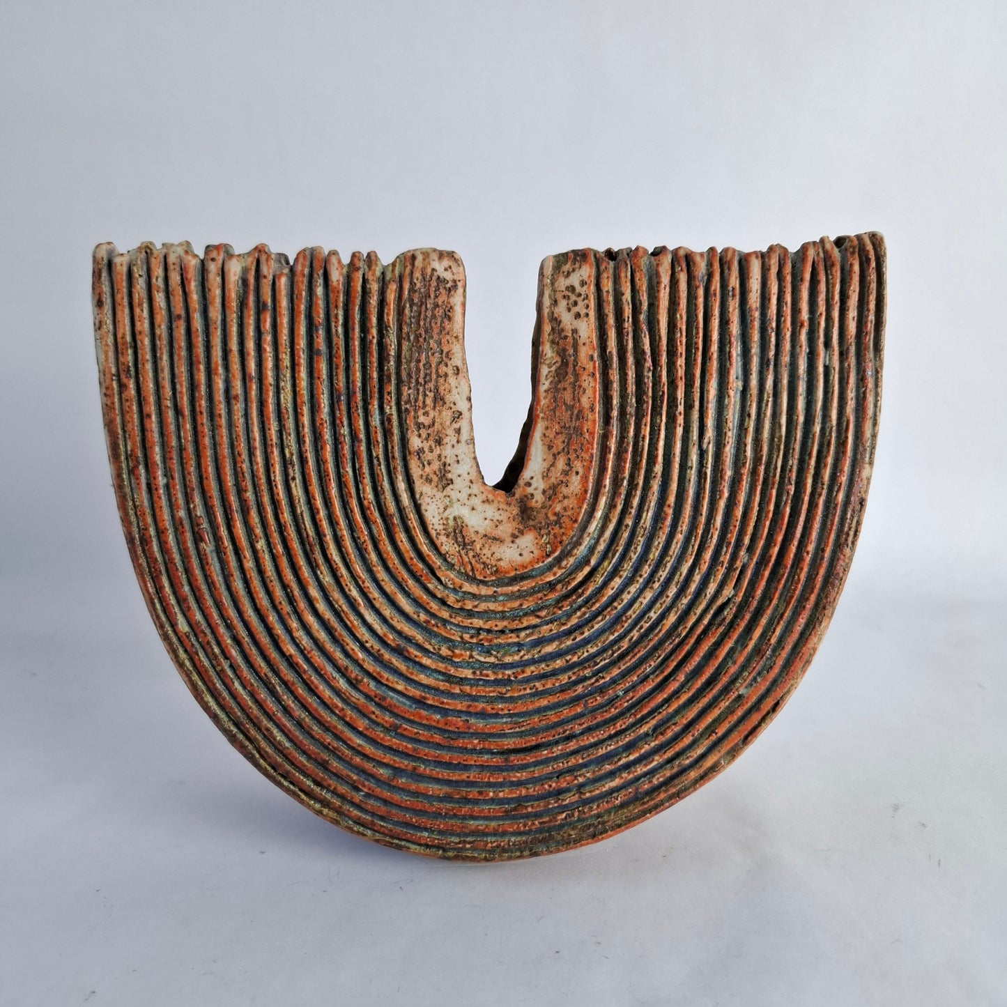 Slice form vase by Alan Wallwork, own studio. England. 2000s.