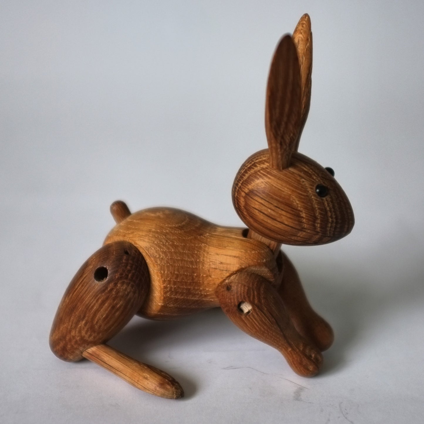 Wooden toy rabbit with semi-articulated limbs, designed by Kay Bojesen.
