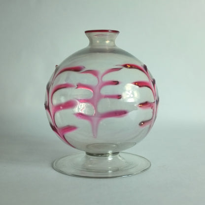 Seltene Vase mit Palmblattmotiv von Carlo Scarpa für MVM Cappellin, Murano, Venedig. 1927.