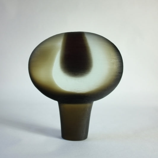 Large and heavy vase with deep red, gray and clear sommerso glass and an inciso surface.
