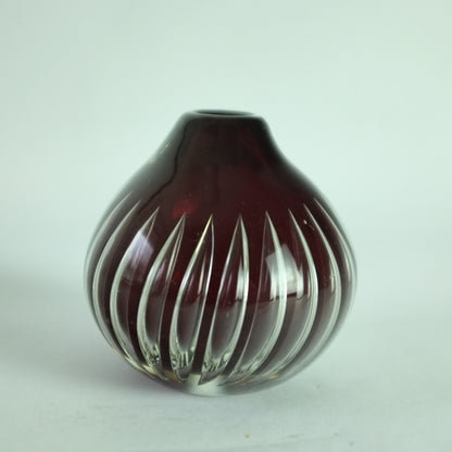Vase mit eingeschlossener Luftdekoration von Kaj Franck für Nuutajarvi Notsjo, Finnland. 1950er Jahre.